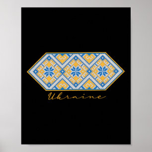 Póster Vyshyvanka ucraniana ornamento tradicional de Ucra