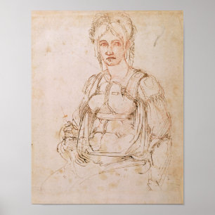 Póster W.41 Esbozo de una mujer sentada