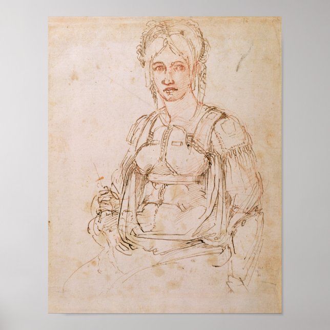 Póster W.41 Esbozo de una mujer sentada (Frente)