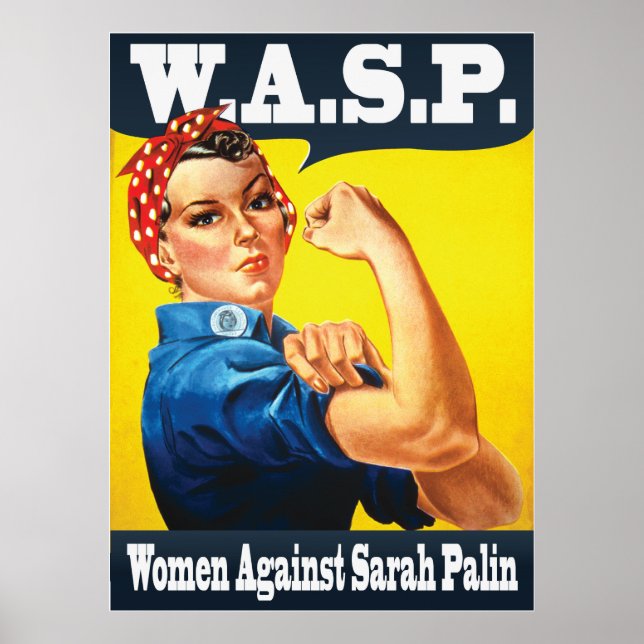 Póster W.A.S.P. - Mujeres contra Sarah Palin (Frente)