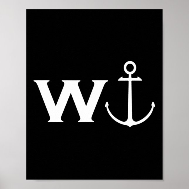 Póster W Anchor Wanker Funny Vela (Frente)