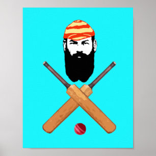 Póster W G Grace Vintage Cricketer