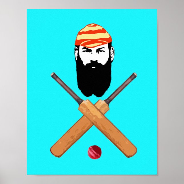Póster W G Grace Vintage Cricketer (Frente)