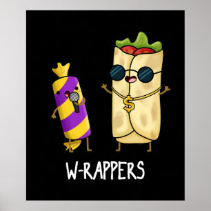 Póster W-rappers Funny Food Pun Dark BG