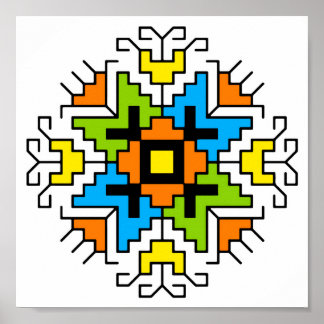 Póster WA0012 Wall Art Motif búlgaro shevitsa naranja