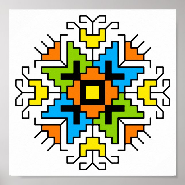 Póster WA0012 Wall Art Motif búlgaro shevitsa naranja (Frente)