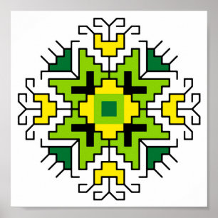 Póster WA0014 Wall Art Motif búlgaro shevitsa verde