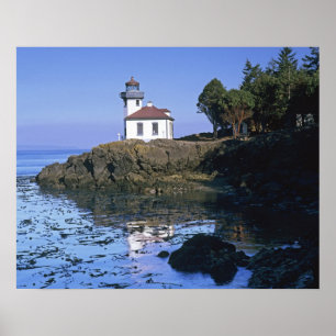 Póster WA, isla de San Juan, faro de Lime Kiln
