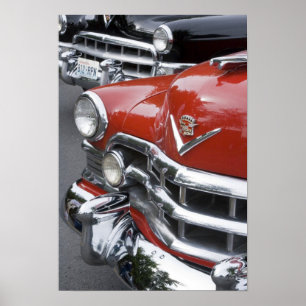 Póster WA, Seattle, automóvil americano clásico.