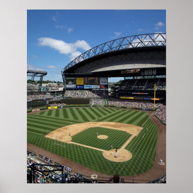Póster WA, Seattle, Safeco Field, béisbol Mariners (Frente)