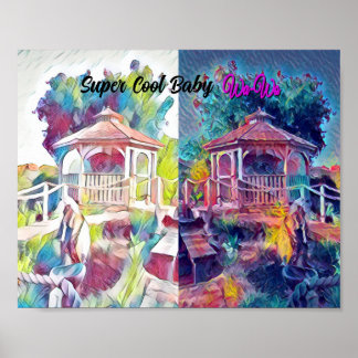 Póster Wa-Wo Wave NFT Art - FLYING GAZEBO 42/7 - Poster