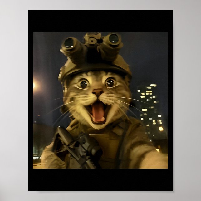 Póster Waactical Cat Meme  (Frente)