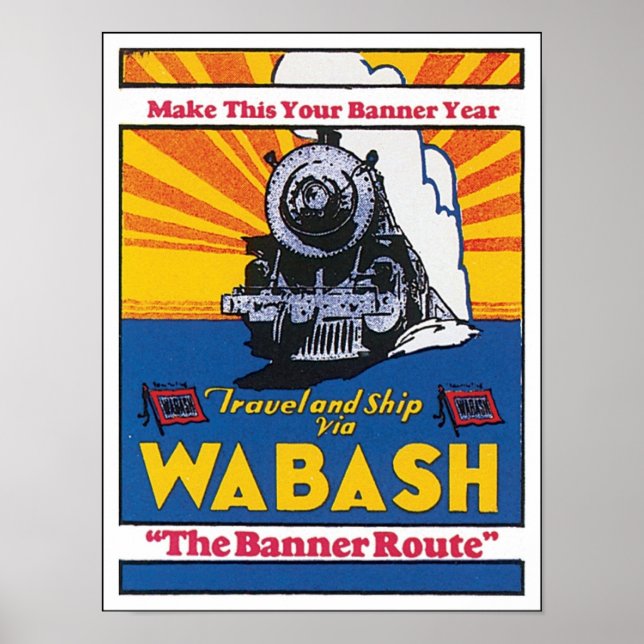Póster Wabash El Poster del ferrocarril de la ruta de la  (Frente)