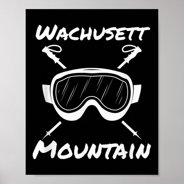 Póster Wachusett Mountain Machusetts Skis Skier Go (Frente)