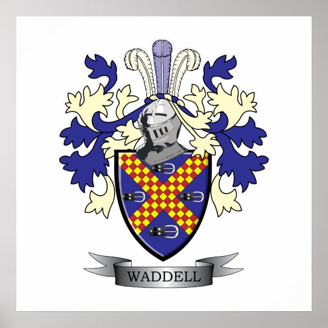 Póster Waddell Family Crest Coat of Arms (Frente)