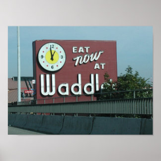Póster Waddles Restaurant Portland Oregon Poster