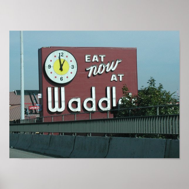Póster Waddles Restaurant Portland Oregon Poster (Frente)