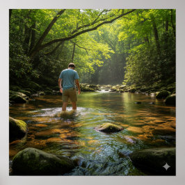 Póster Wading in the Creek