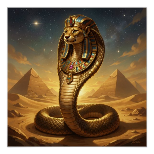 Póster Wadjet – Egyptian Cobra Goddess (Anverso)