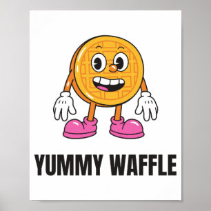 Póster Waffle Food Kawaii Face