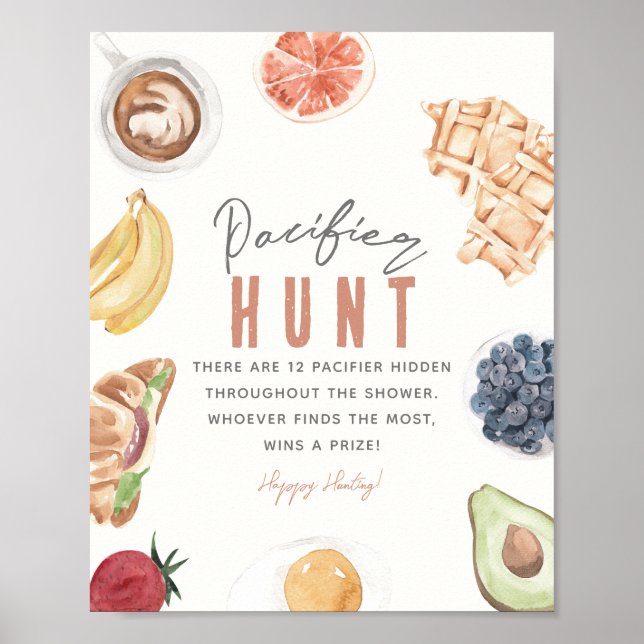 Póster Waffles Coffee Fruits Baby Brunch Pacifier Hunt (Frente)