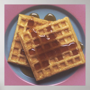 Póster Waffles con jarabe