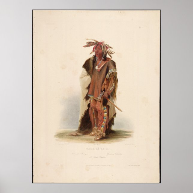 Póster Wahk-tä-ge-li "Gallant Warrior". (Frente)