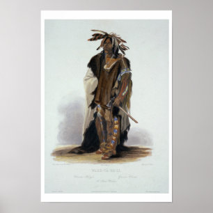 Póster Wahk-Ta-Ge-Li, guerrero sioux, plato 8 de Volum