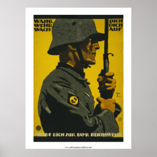 Póster Wahr Dich - Poster alemán de la Primera Guerra Mun