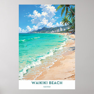Póster Waikiki Beach, Hawaii
