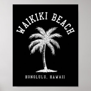 Póster Waikiki Beach Honolulu Hawaii Vintage Hawaii Isl