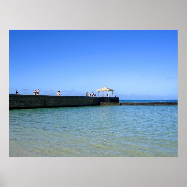 Póster Waikiki Beach, Honolulu, Oahu, Hawaii, Estados Uni (Frente)