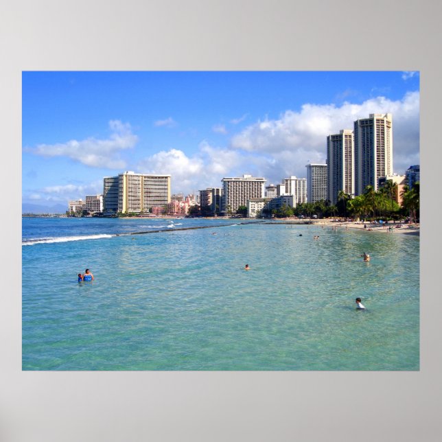 Póster Waikiki Beach, Oahu, Hawaii (Frente)