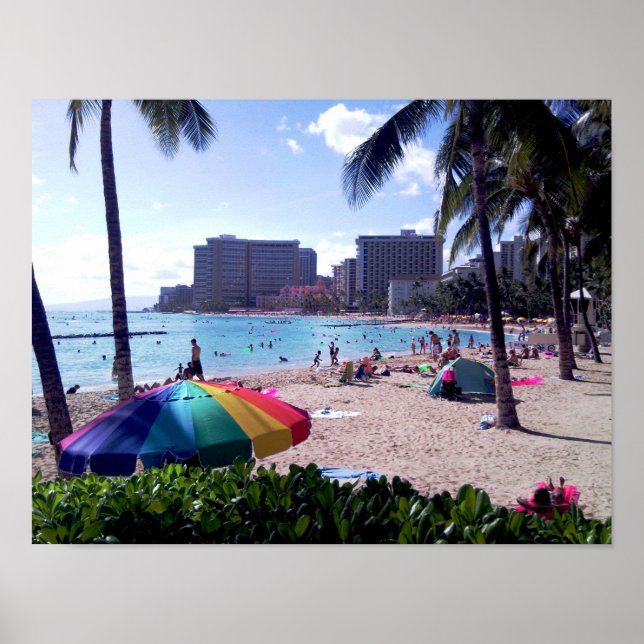 Póster Waikiki Beach Poster Print (Frente)