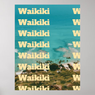 Póster Waikiki, Honolulu, Oahu, Hawái