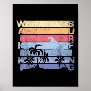 Póster Waikiki Surfing Surfista Vintage Surf Board Mamáes