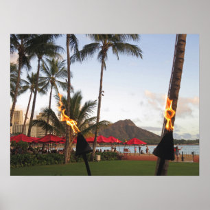 Póster Waikiki Tiki Torches