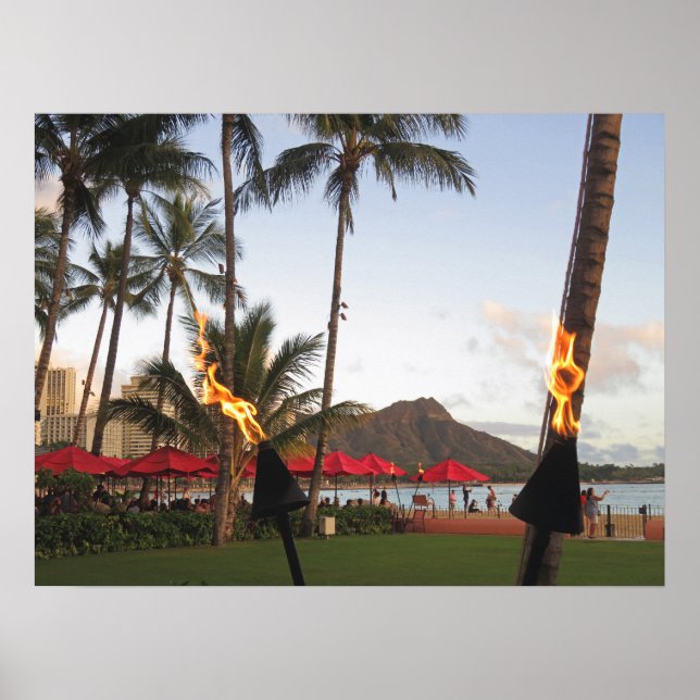 Póster Waikiki Tiki Torches (Frente)