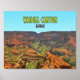 Póster Waimea Canyon Kauai Hawaii Viajes de época