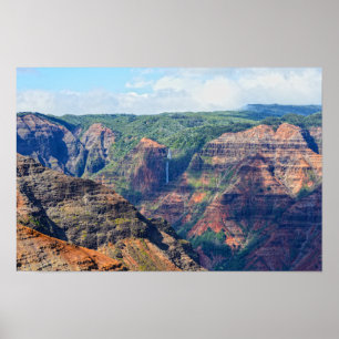 Póster Waipoo cae en el Cañón Waimea, Kauai, Hawaii