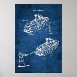 Póster Wake Surfing Patent Art Imprimir No. 1
