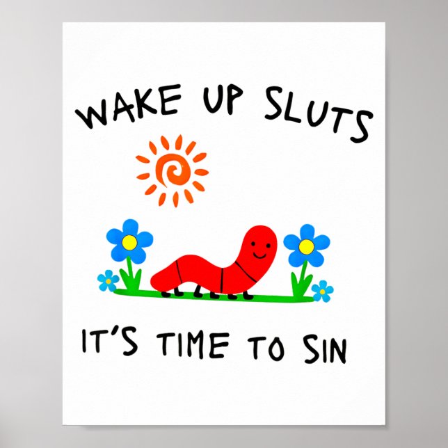 Póster Wake Up S It's Time To Sin Funny Animal Meme  (Frente)