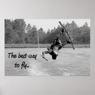 Póster Wakeboard Mejor manera de volar Poster Guay Water