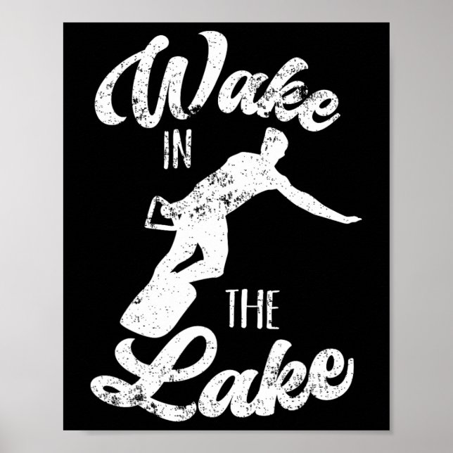 Póster Wakeboard Wake In Lake Wakeboard Boating Su (Frente)