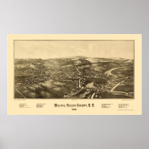 Póster Walden, Mapa Panorámico de Nueva York - 1887