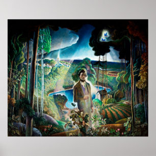 Póster Walden Pond revisitado por Newell Convers Wyeth