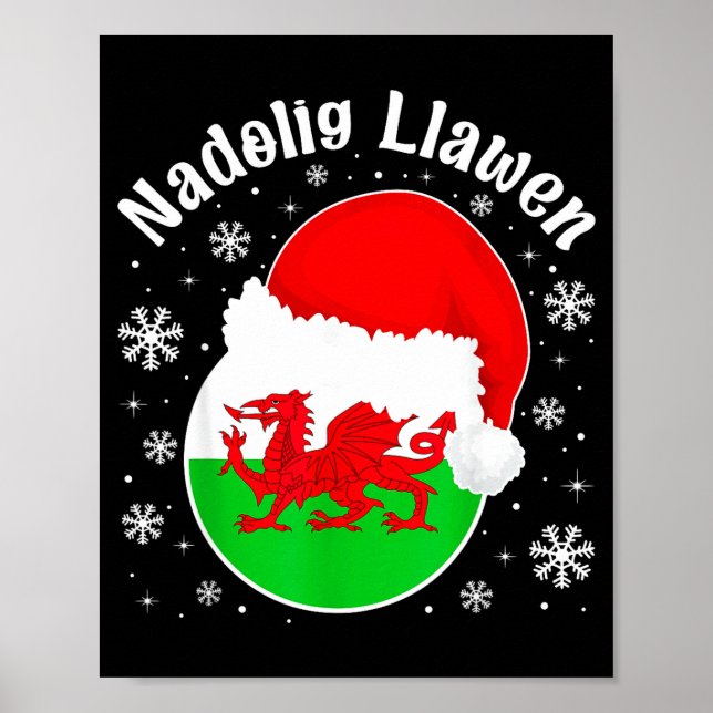 Póster Wales Christmas Welsh Christmas Greeting Nadolig L (Frente)