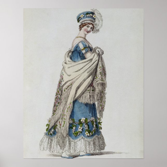 Póster Walking dress, fashion plate from Ackermann's Repo (Frente)