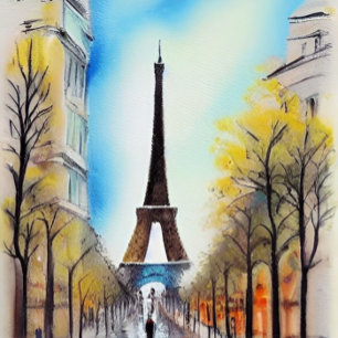 Póster Walking in Paris