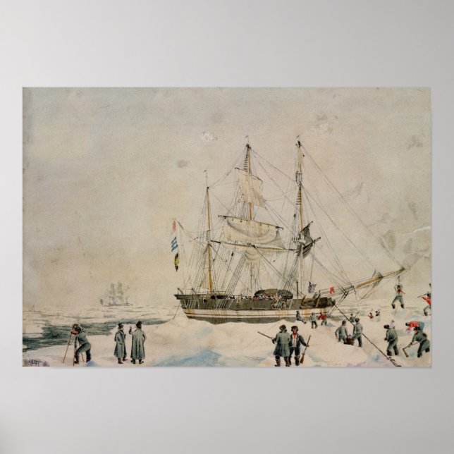Póster Walking in the Pack, Ross Expedition, 1842 (Frente)